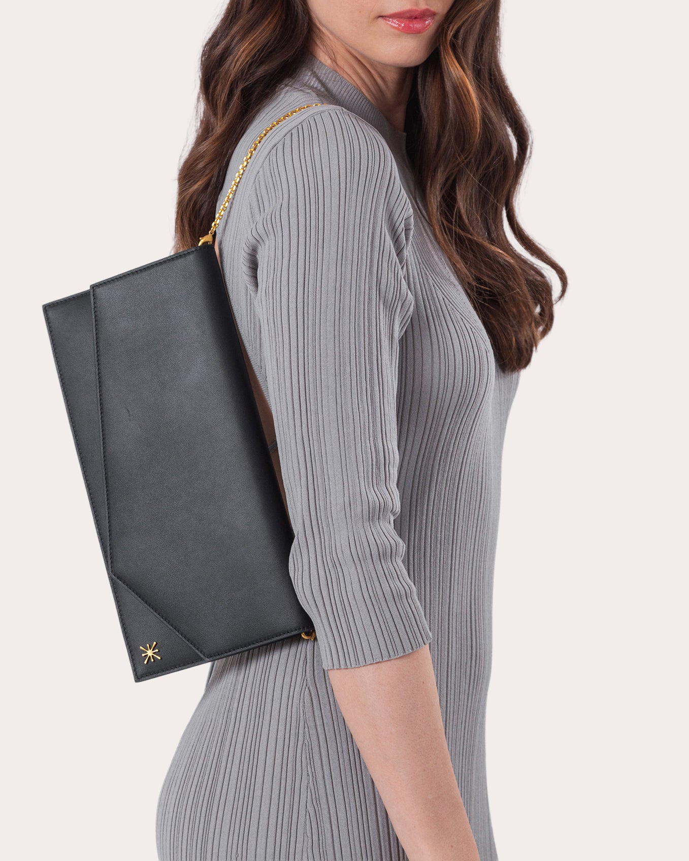1AM Leather Envelope Clutch Bag
