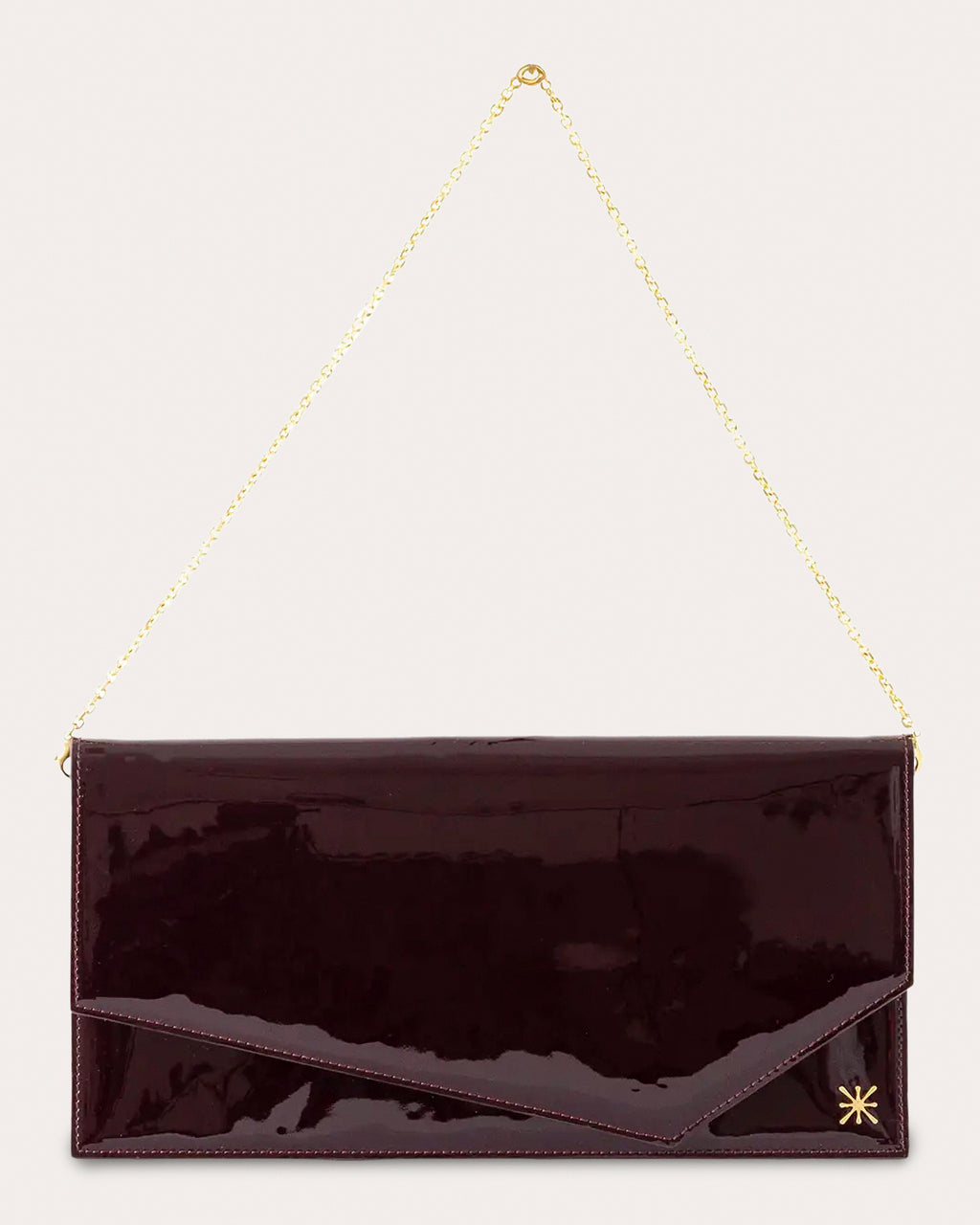 1AM Patent Leather Envelope Clutch Bag