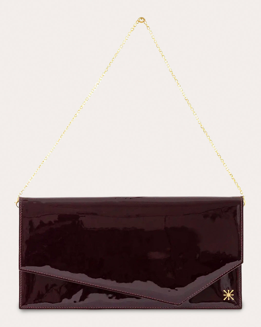 1AM Patent Leather Envelope Clutch Bag