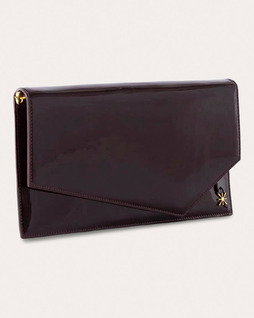 1AM Patent Leather Envelope Clutch Bag