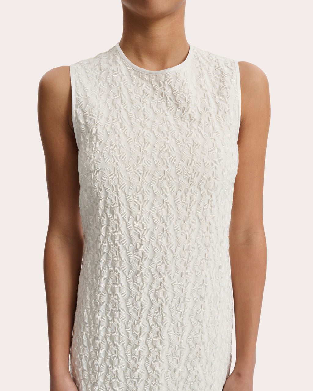 Devin Begonia Jacquard Sleeveless Midi Dress