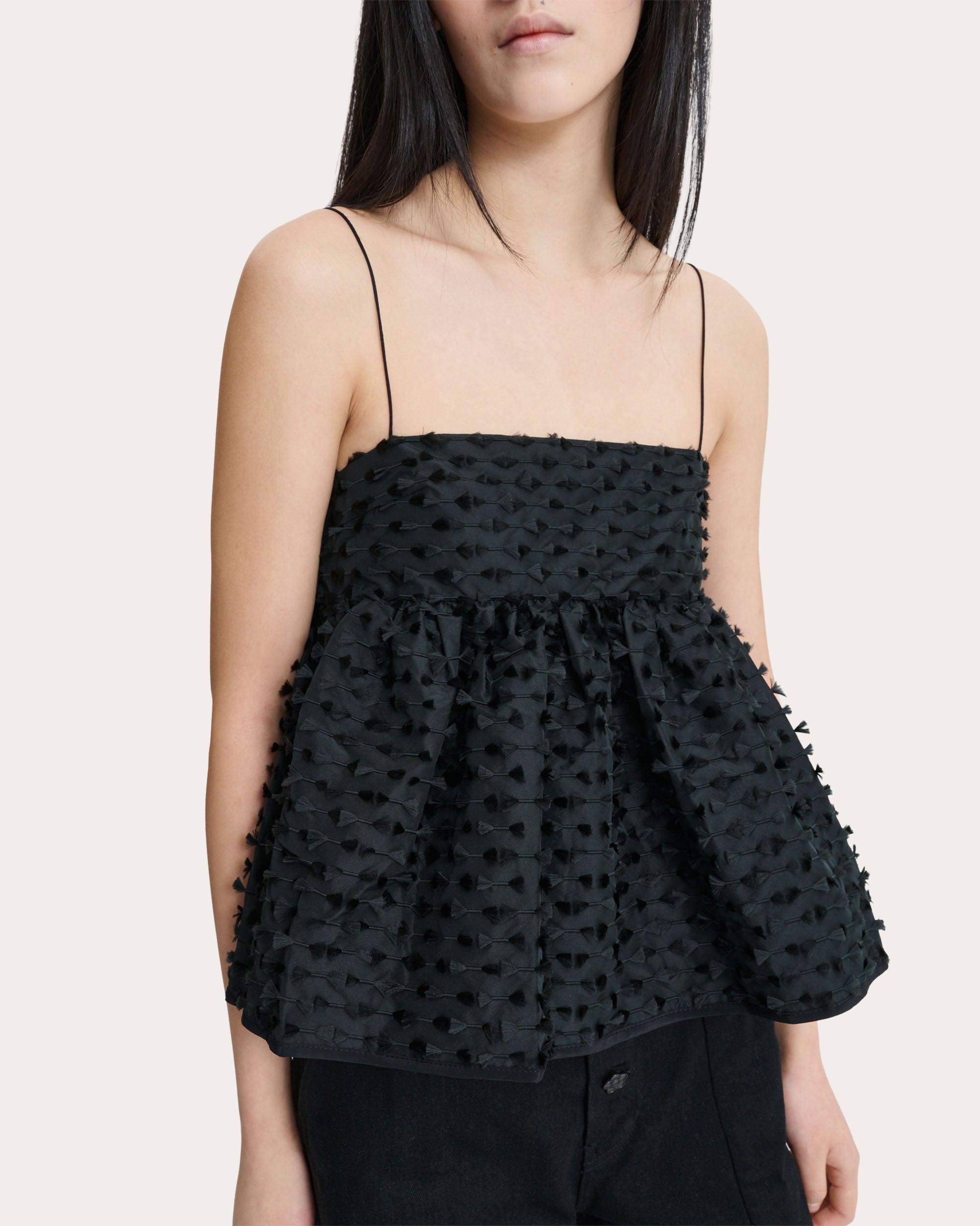 Babette Fiamma Fil-Coupé Peplum Top | Olivela