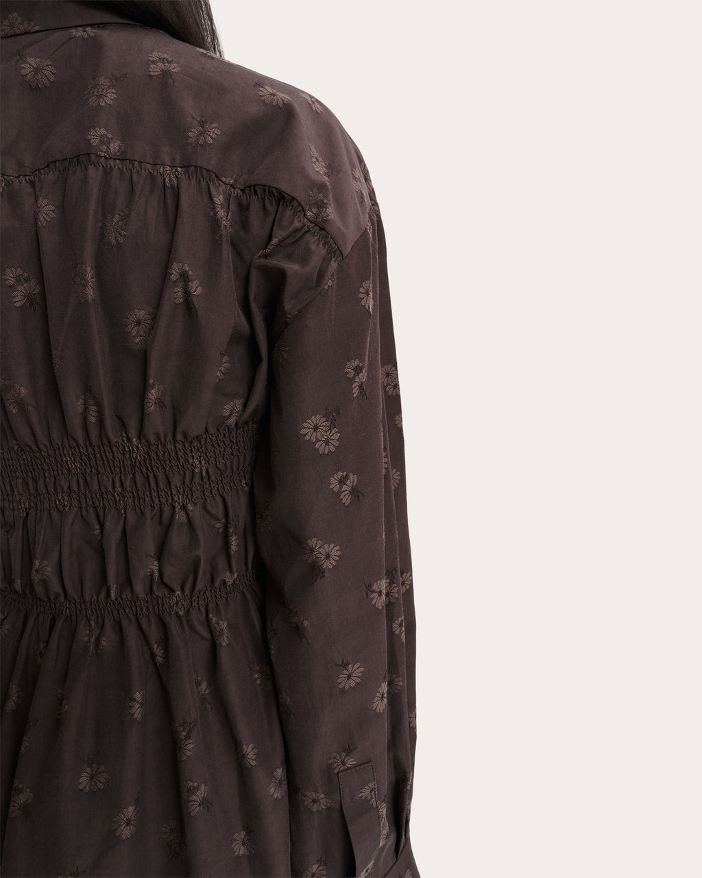 Braxton Ditsy Bellis Jacquard Ruched Shirt