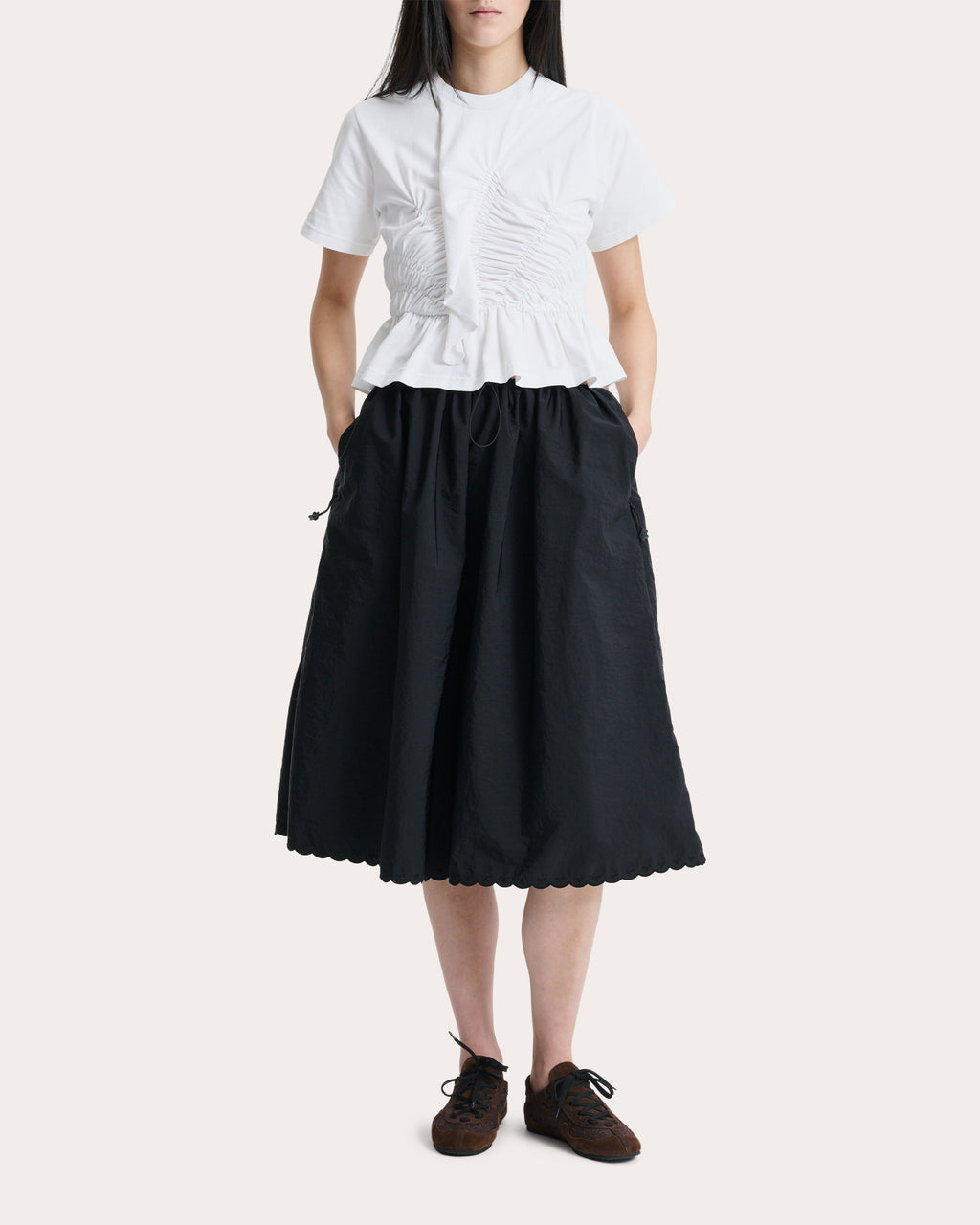 Ace Jersey Shirred Ruffle T-Shirt