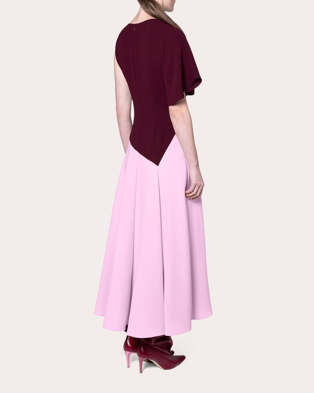 Oryn Crepe Asymmetric Midi Dress