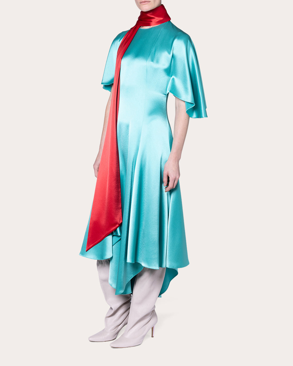 Wren Satin Scarf Handkerchief Dress