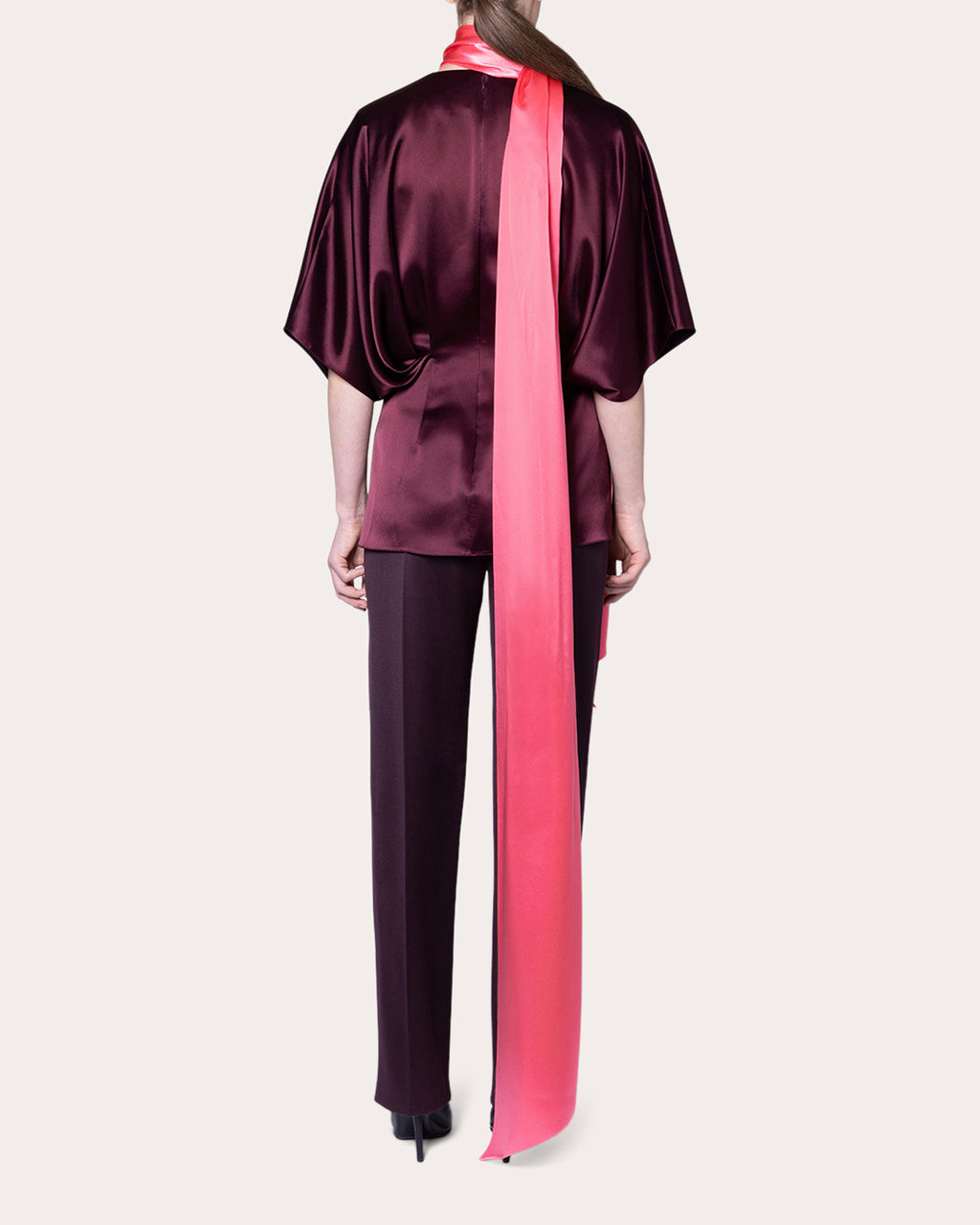 Luma Satin Keyhole Scarf Top