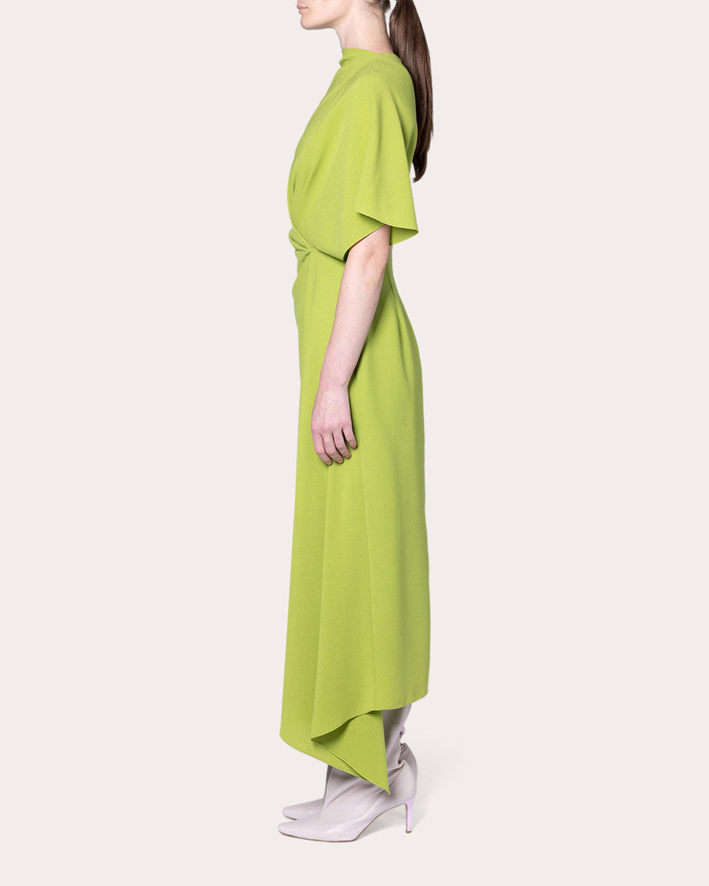 Elva Crepe Gathered Drape Dress