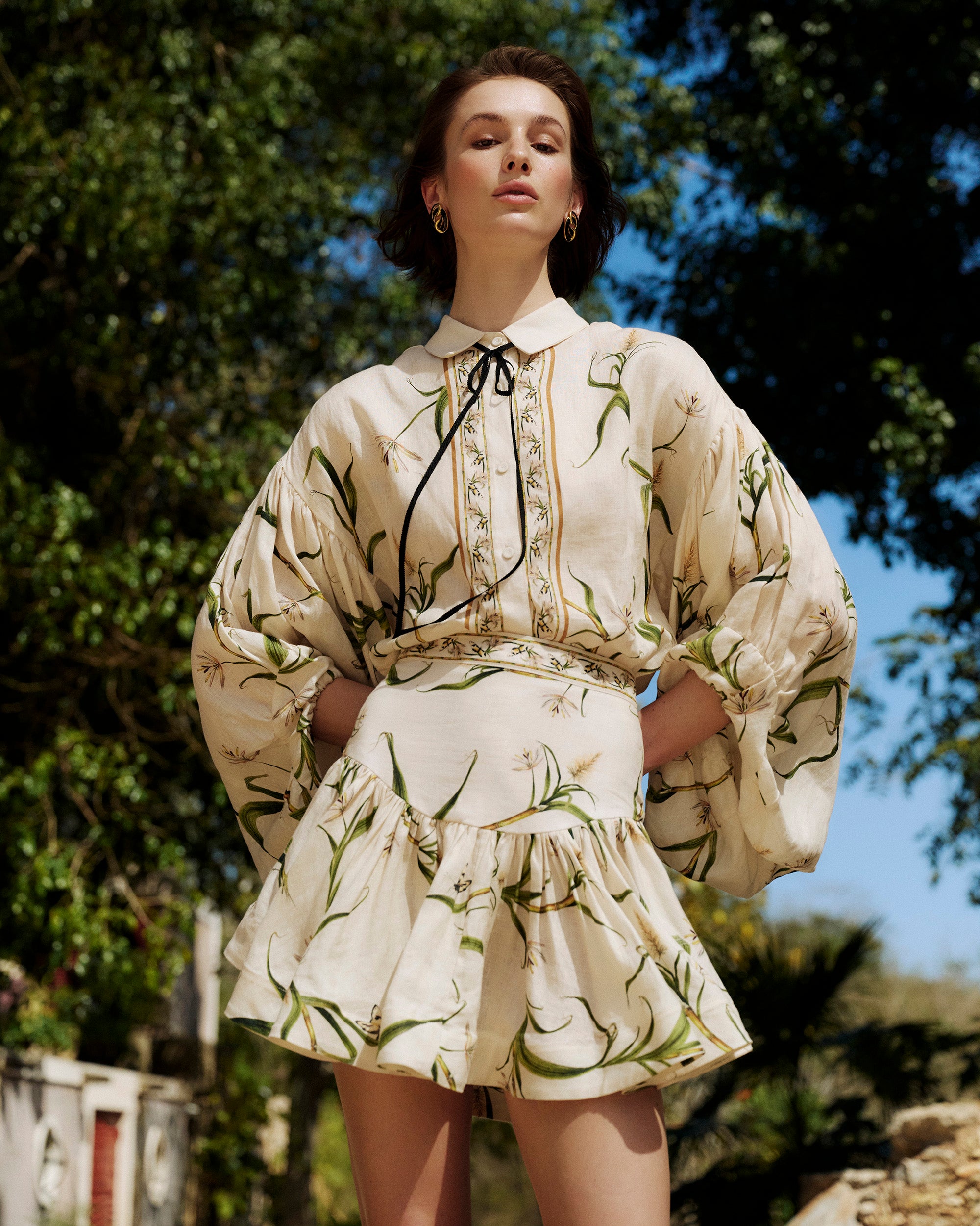 Agar Azucar Linen Billowed Blouse