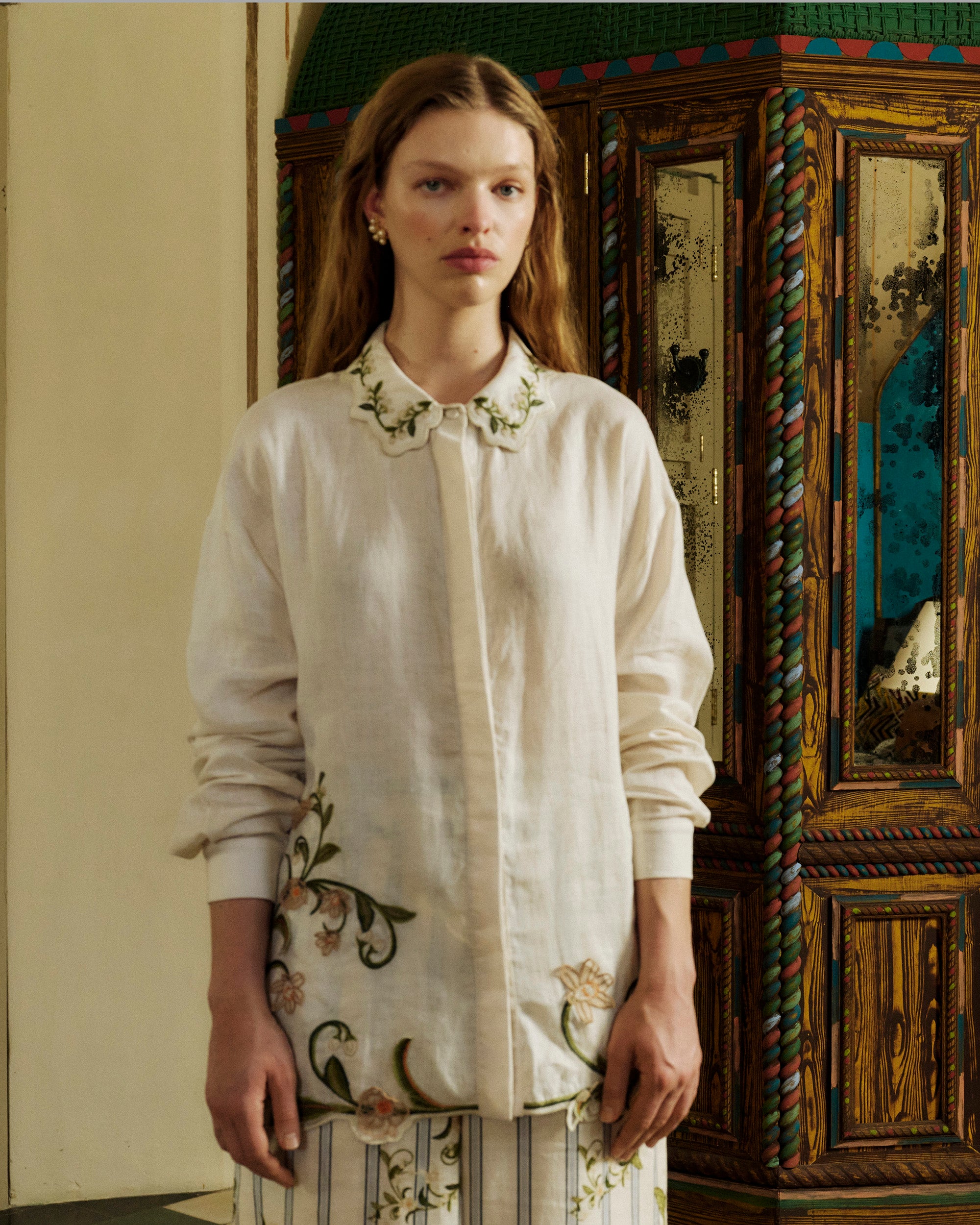 Cecilia Valle Embroidered Linen Shirt