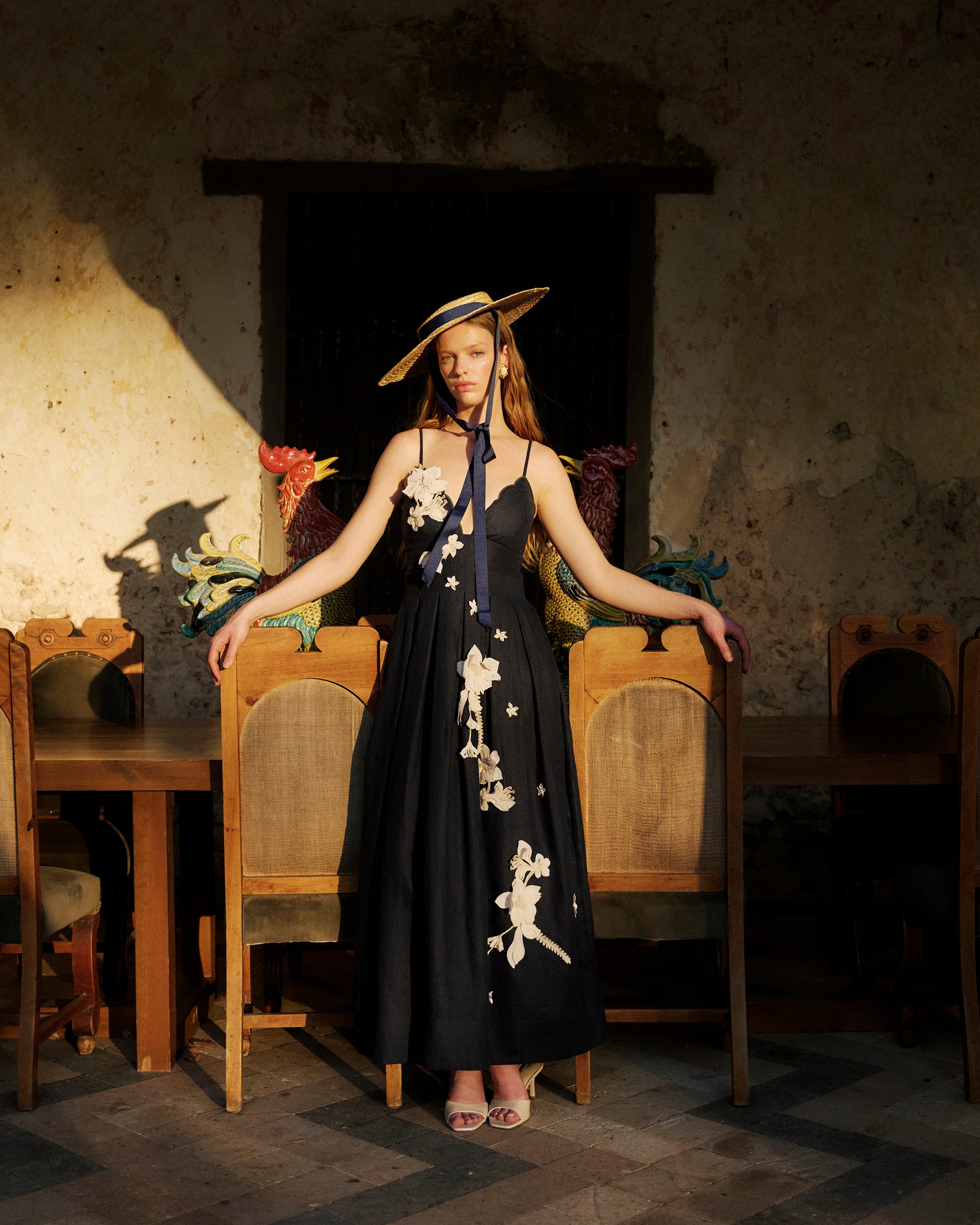 Sula Cauca Embroidered Linen Maxi Dress
