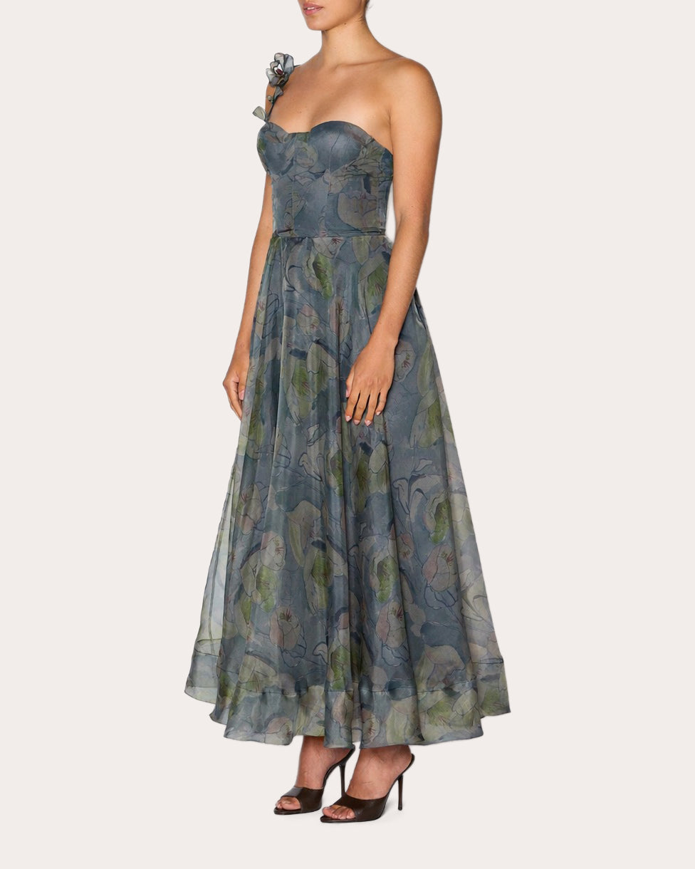 Acceptance Floral Silk Organza Bustier Gown