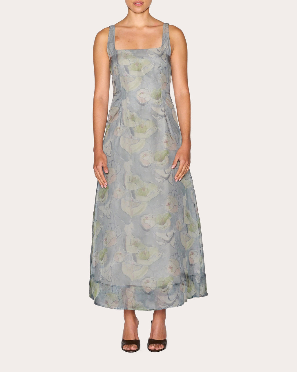 Self Love Floral Silk Organza A-Line Dress