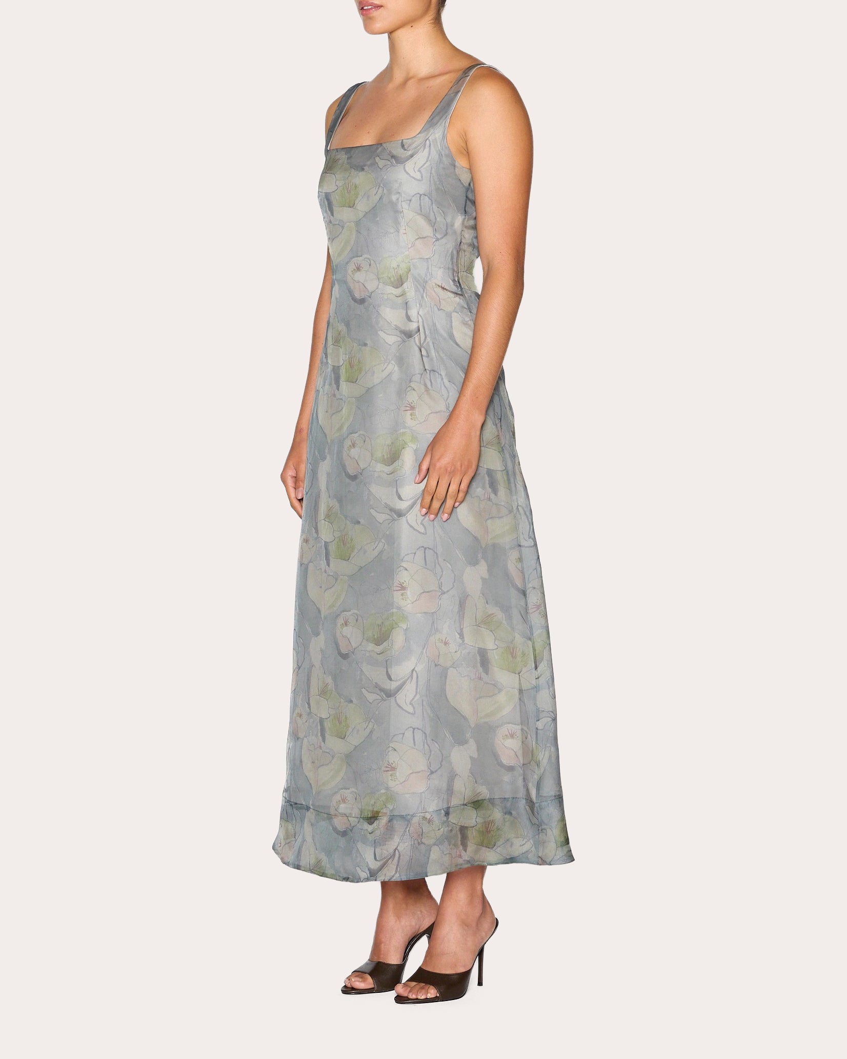 Self Love Floral Silk Organza A-Line Dress