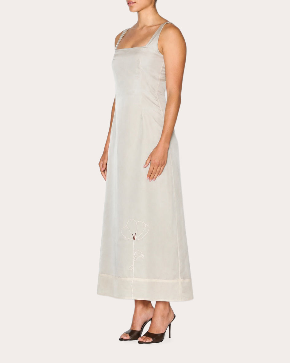 Self Love Embroidered Silk Organza A-Line Dress