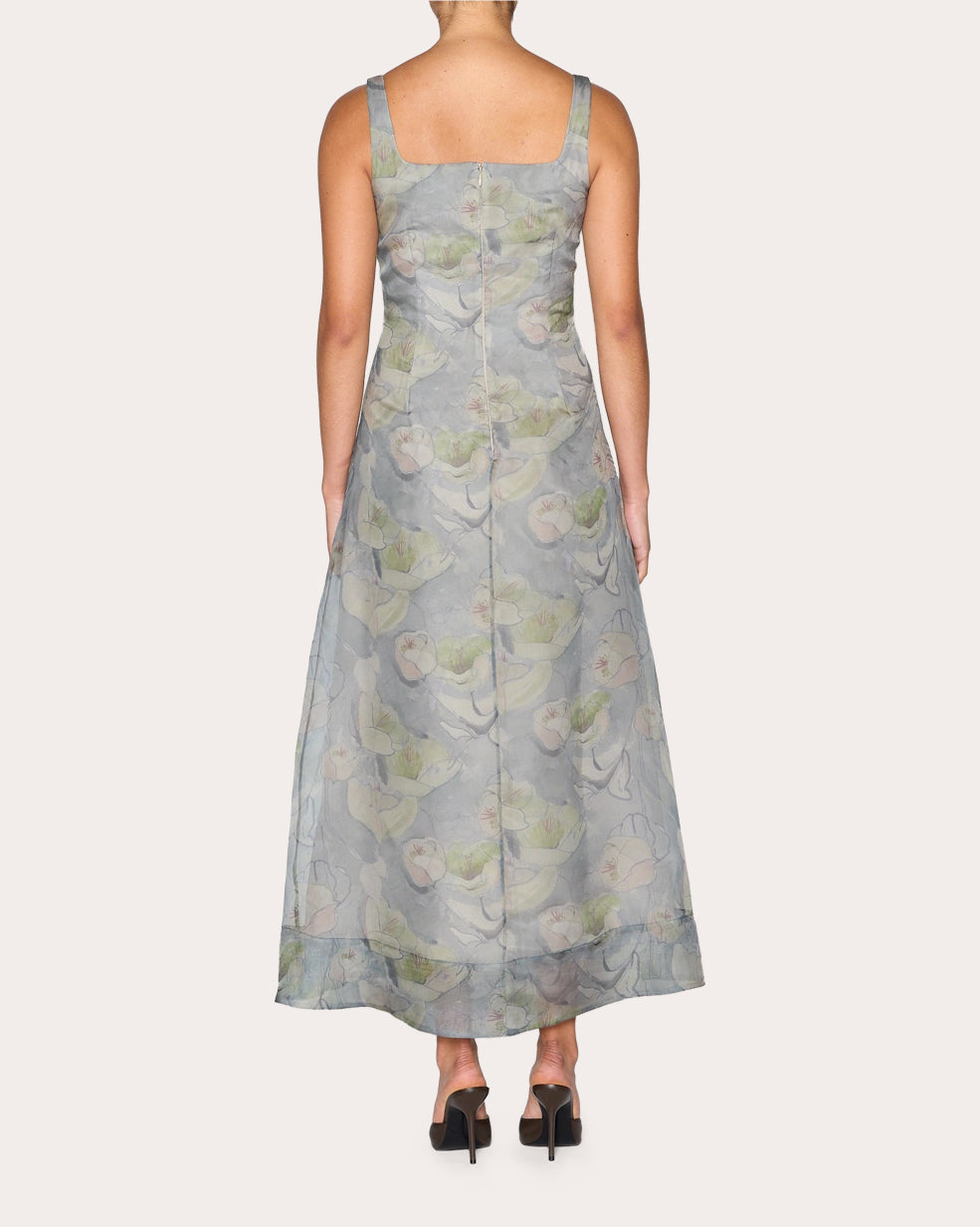 Self Love Floral Silk Organza A-Line Dress