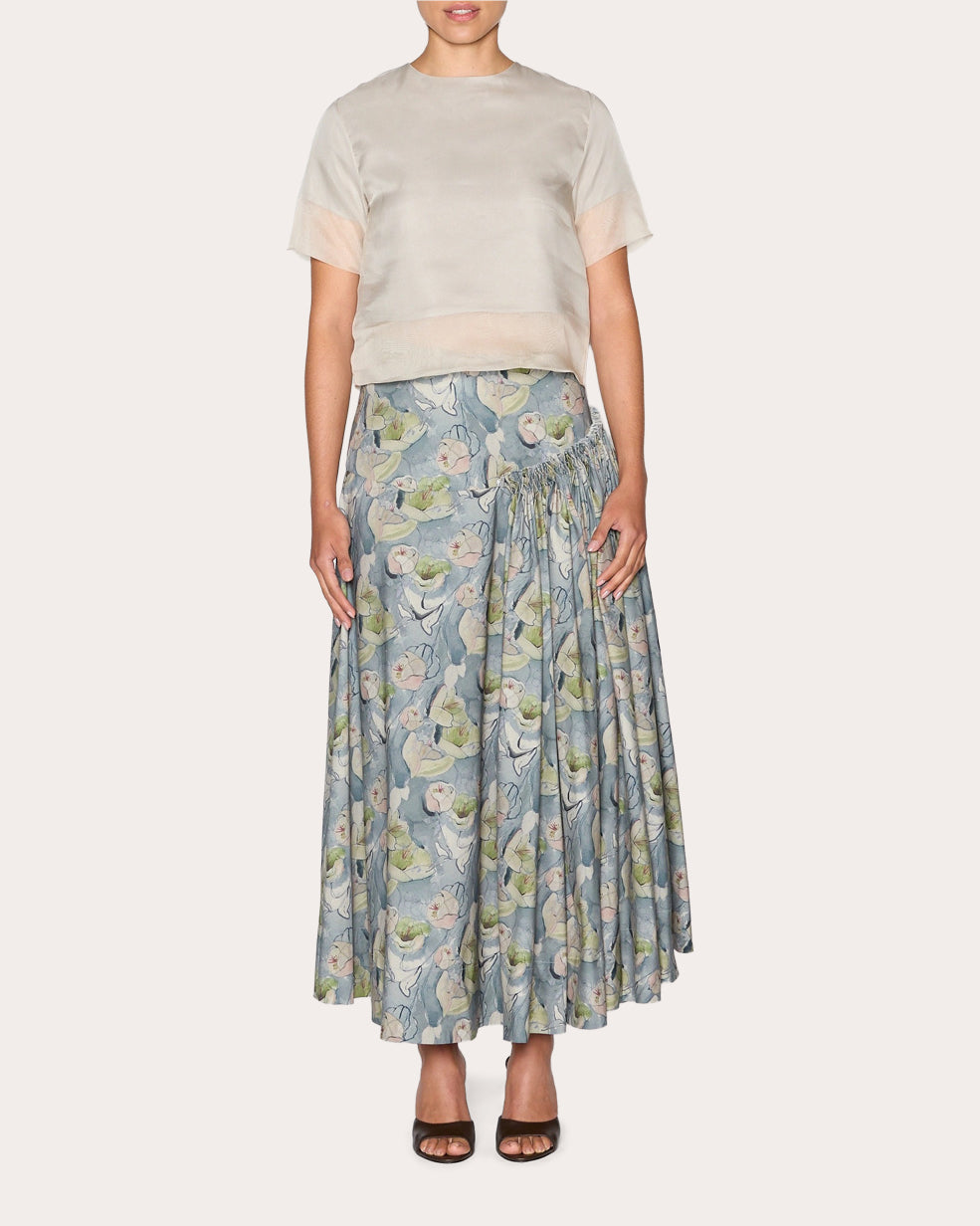 Heritage Floral Smocked Midi Skirt