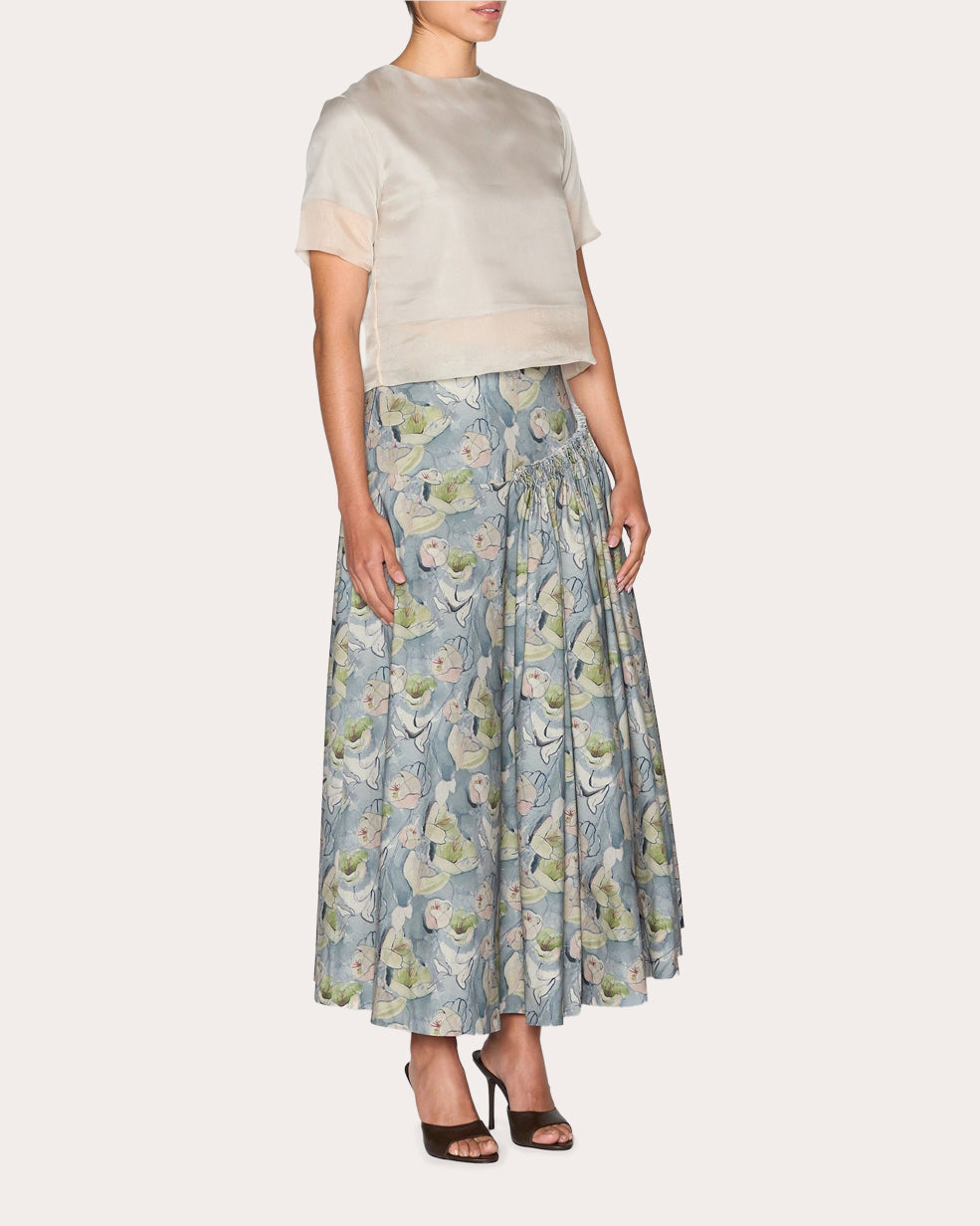 Heritage Floral Smocked Midi Skirt