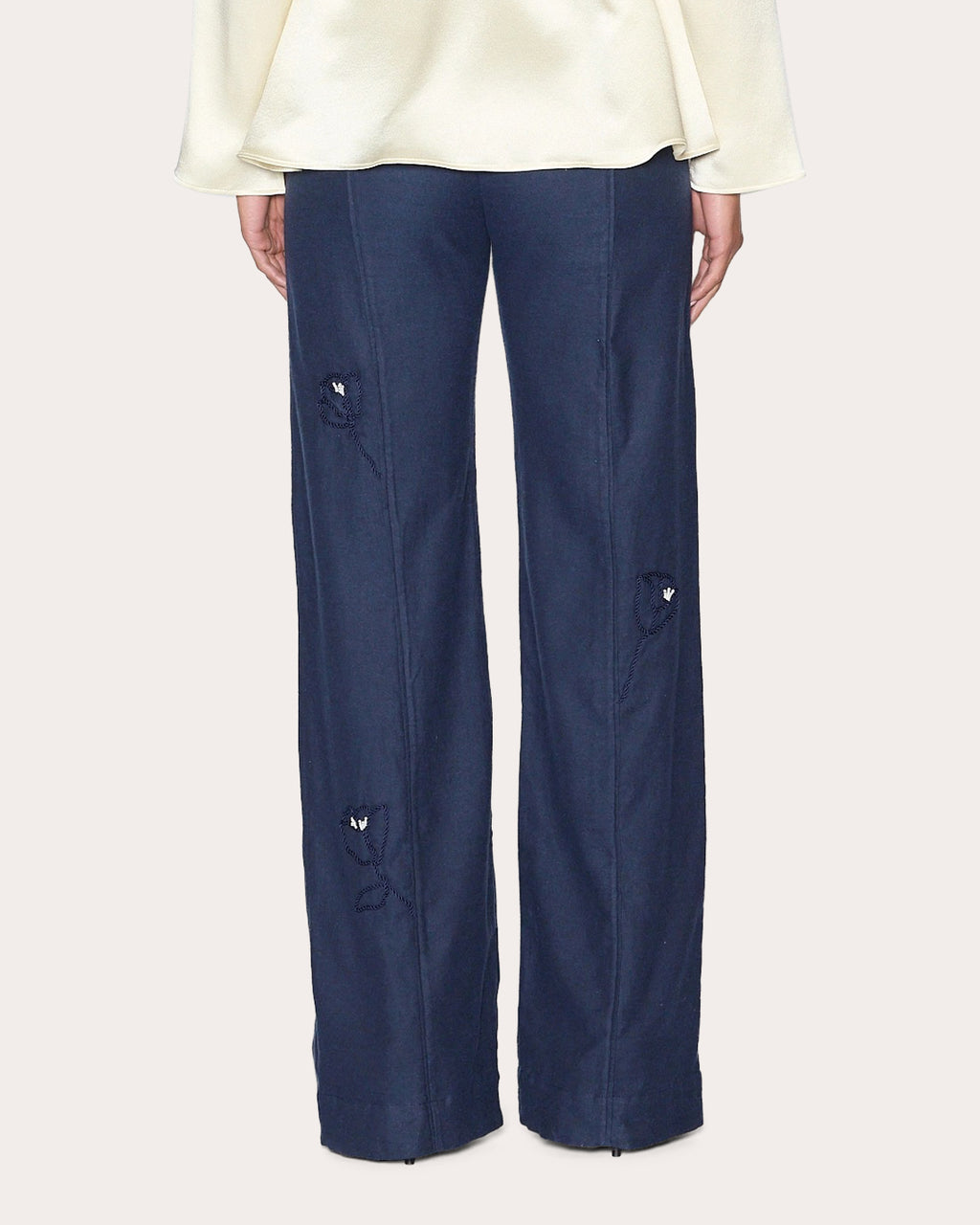 Intuition Embroidered Floral Straight-Leg Pants