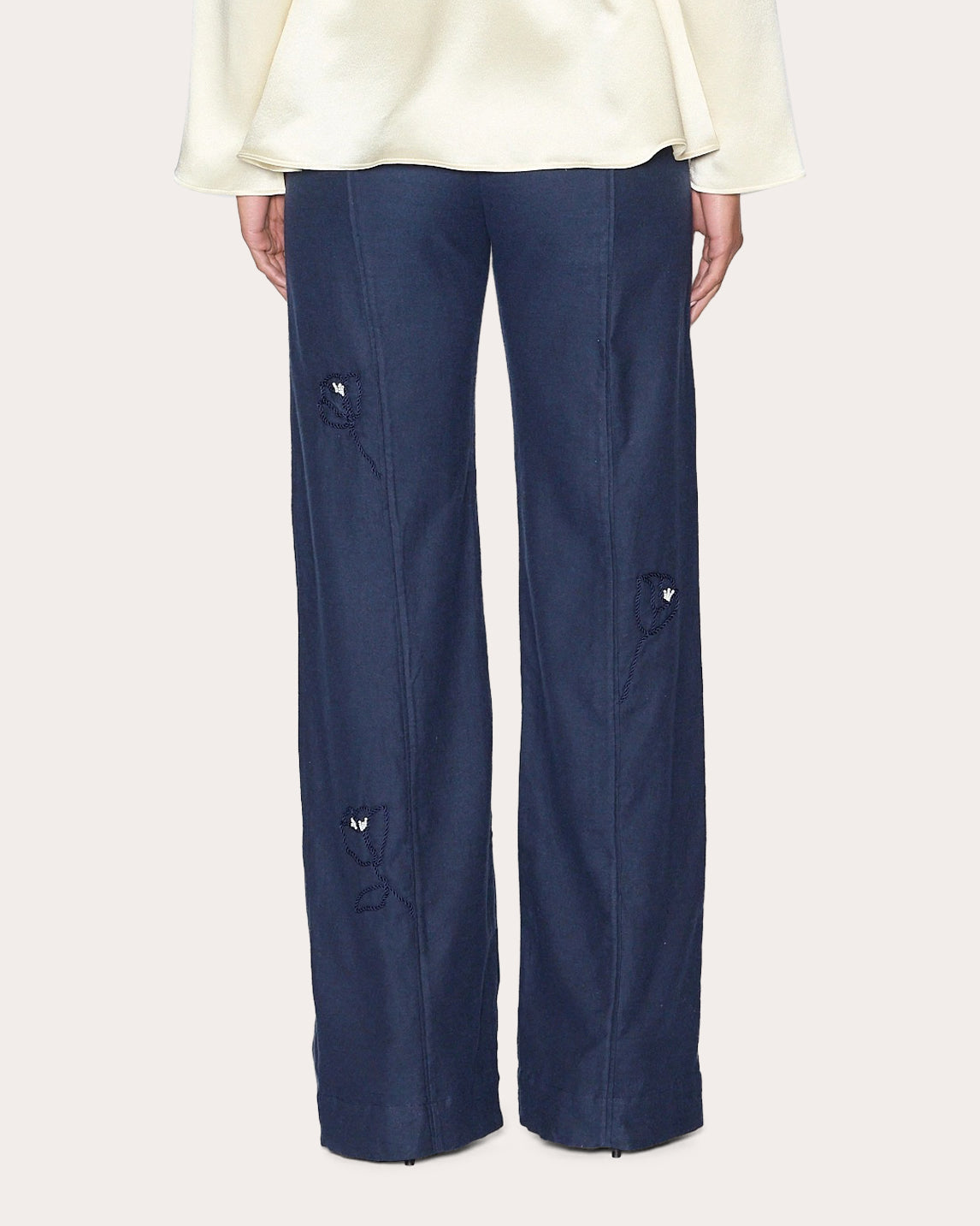 Intuition Embroidered Floral Straight-Leg Pants