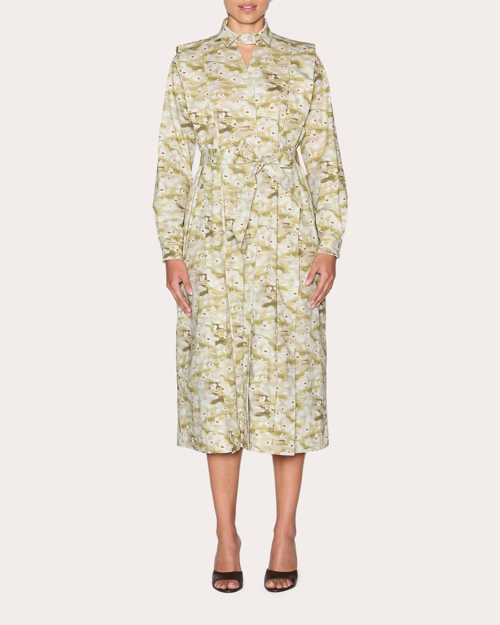 Compassion Floral Cutout Shirt Dress