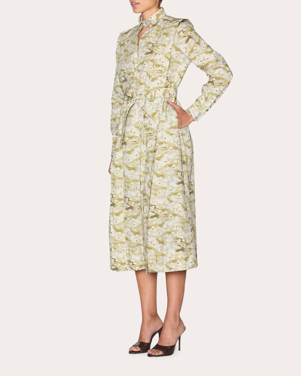 Compassion Floral Cutout Shirt Dress