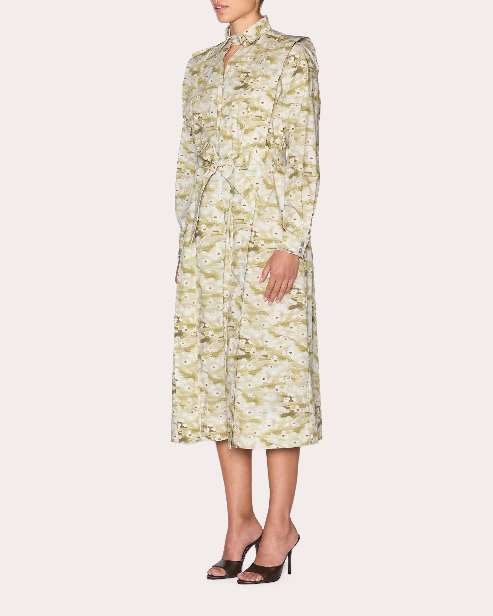 Compassion Floral Cutout Shirt Dress