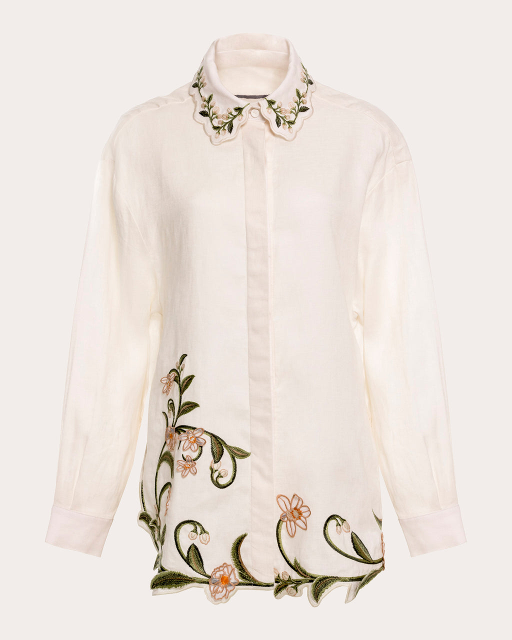 Cecilia Valle Embroidered Linen Shirt