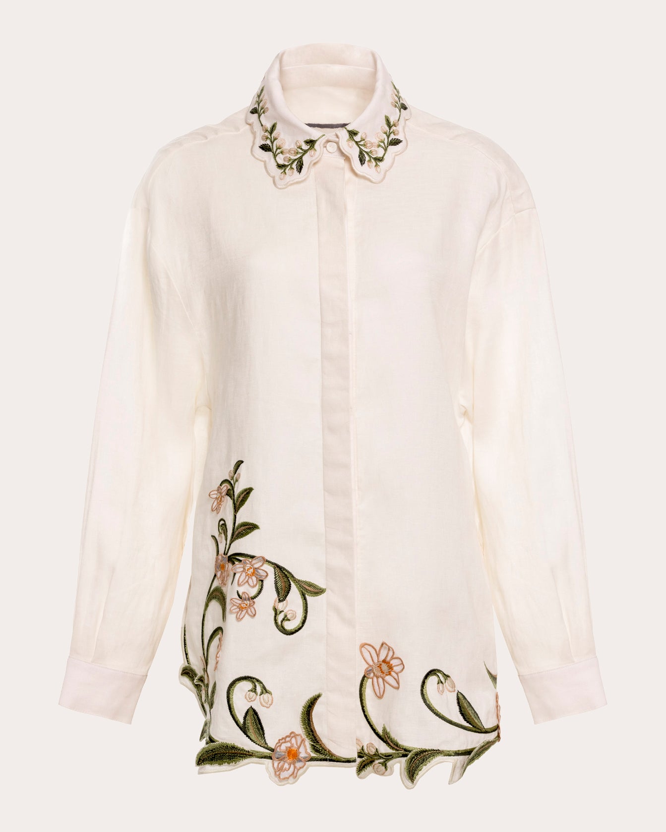 Cecilia Valle Embroidered Linen Shirt