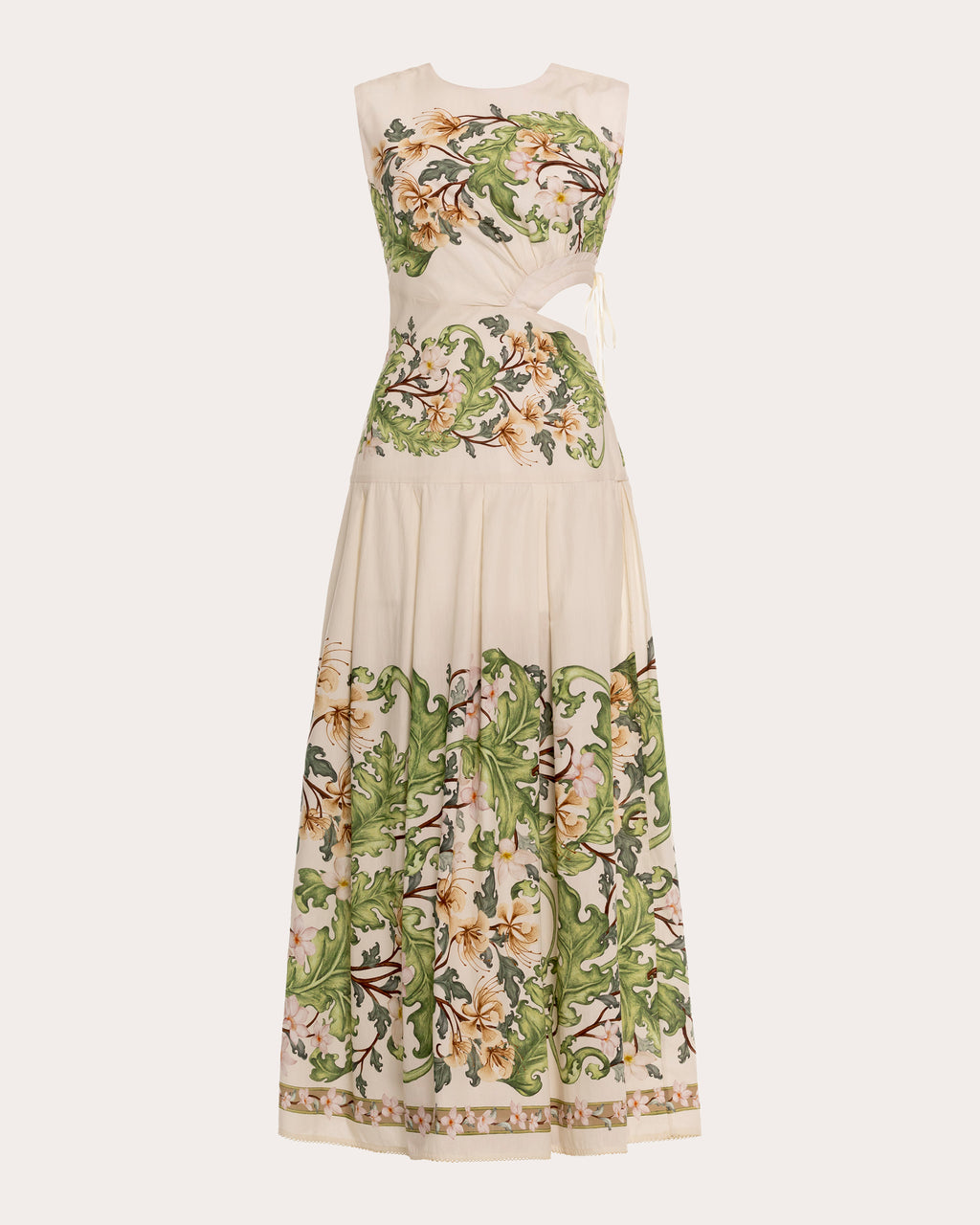 Otoño Anhelo Poplin Drop-Waist Midi Dress