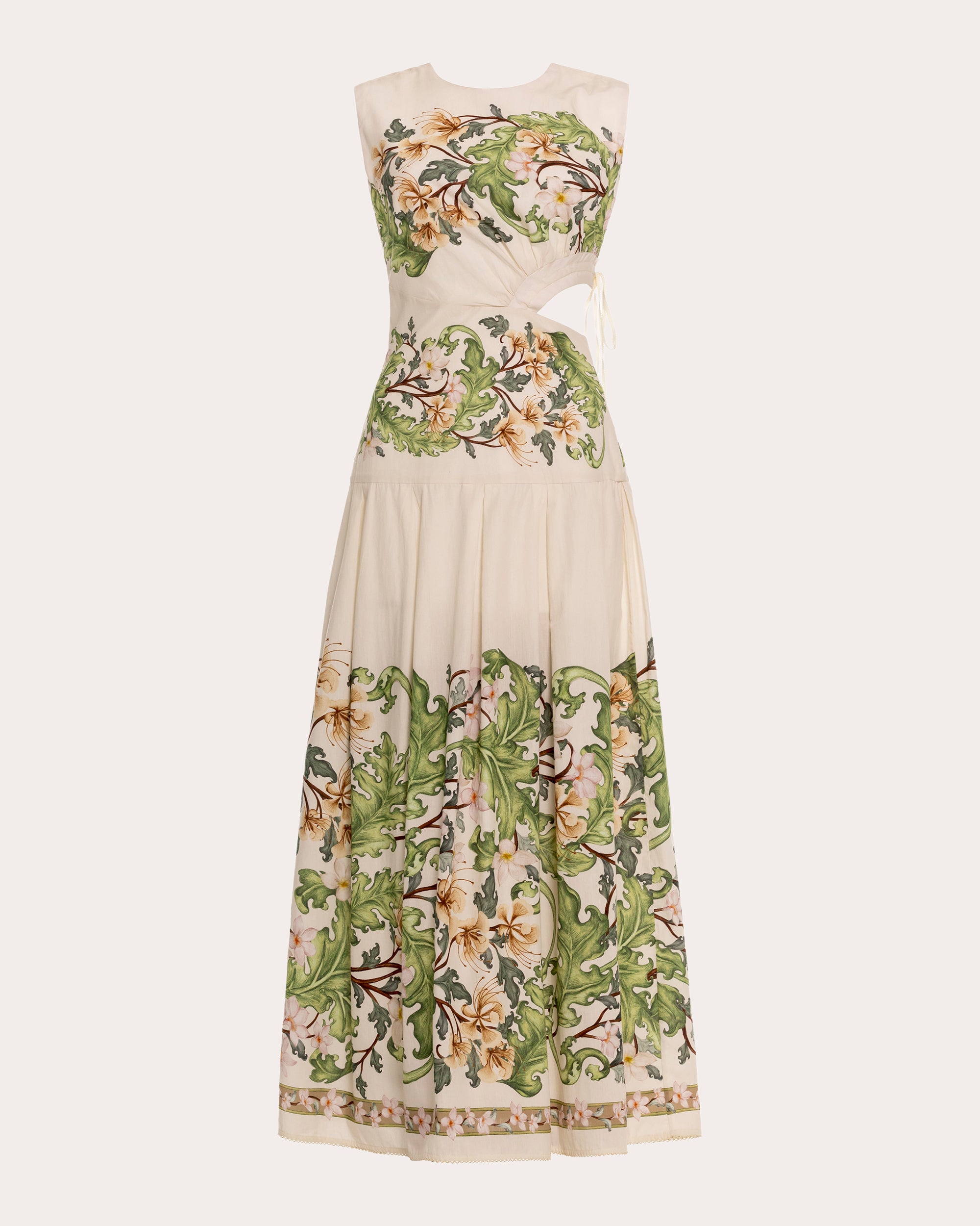 Otoño Anhelo Poplin Drop-Waist Midi Dress
