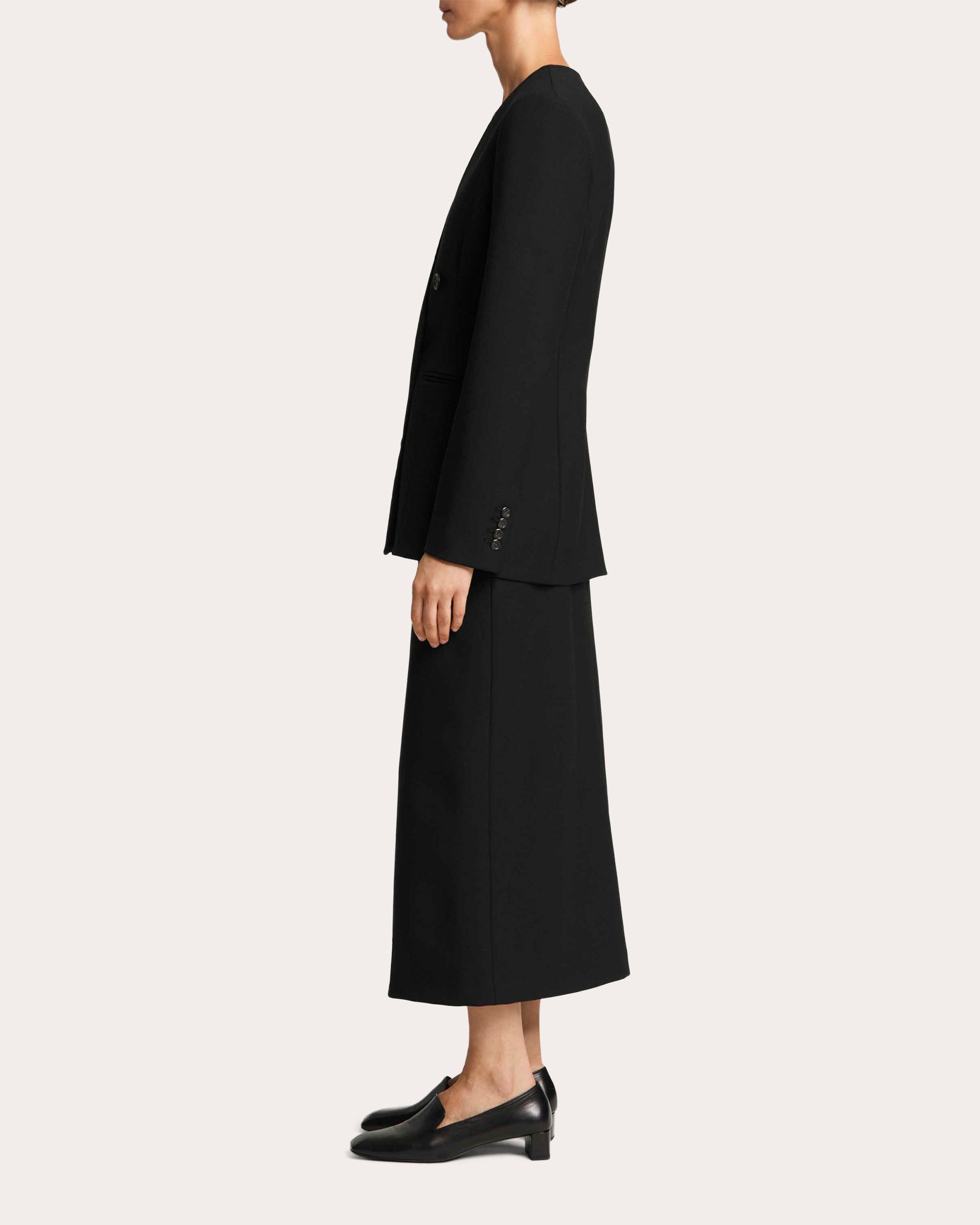 Heavy Wool Twill V-Neck Blazer
