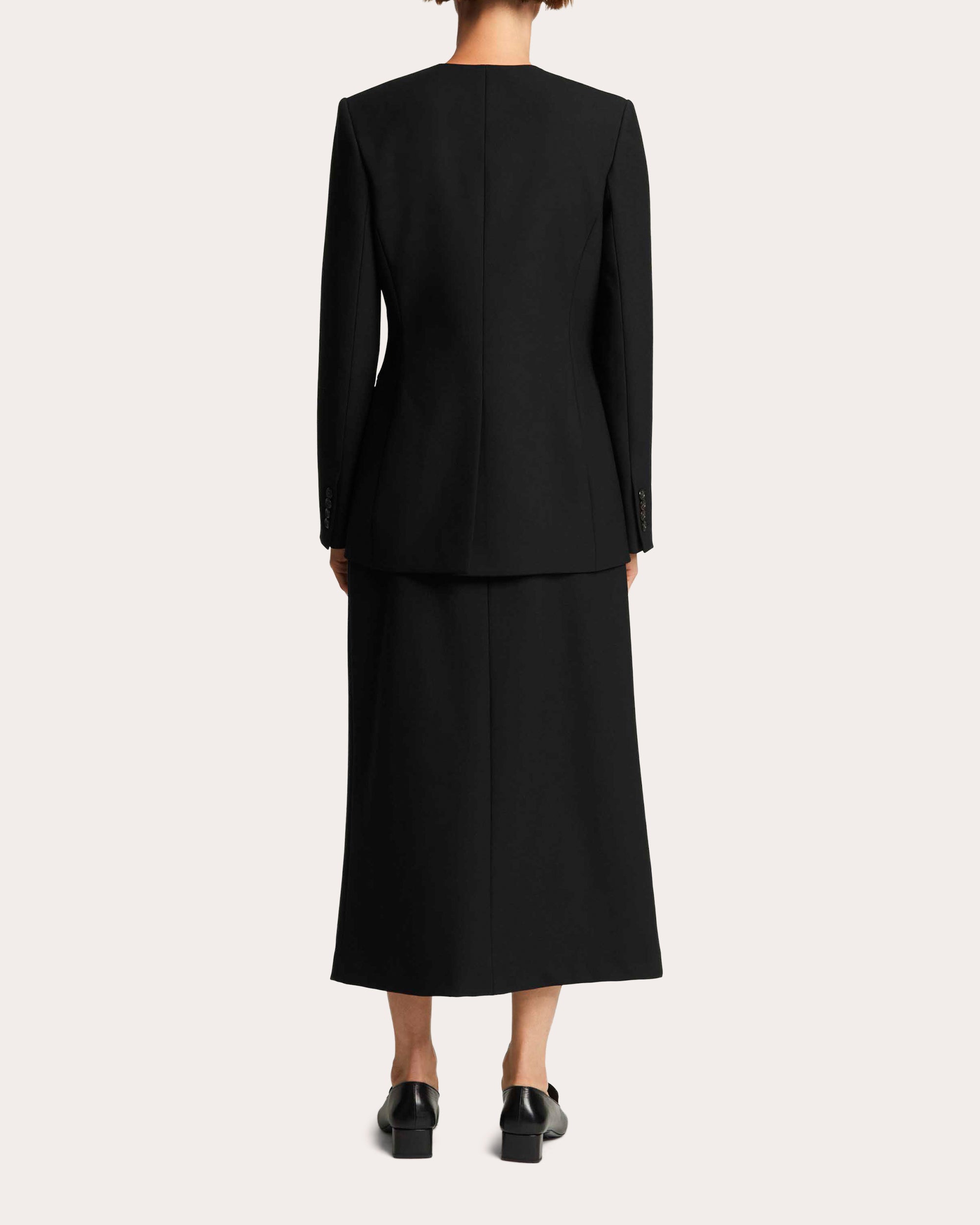 Heavy Wool Twill V-Neck Blazer