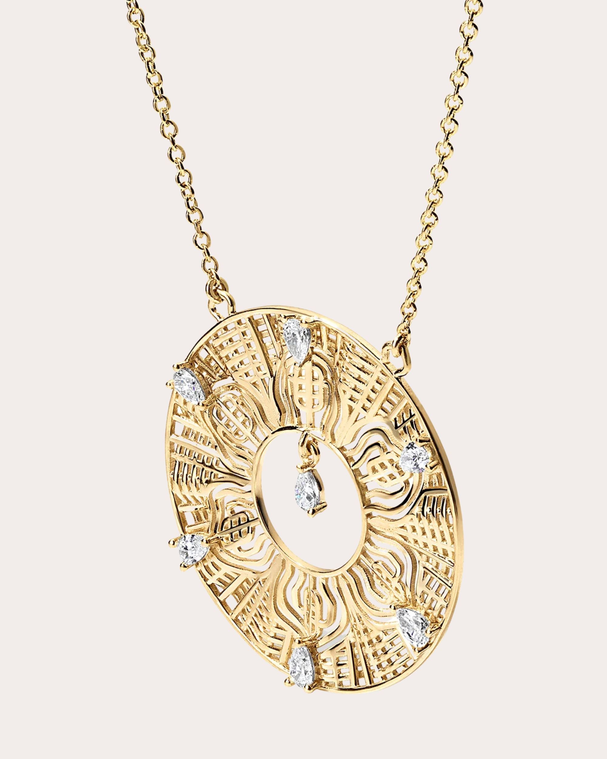 Diamond & 14k Gold 963Hz Pendant Necklace