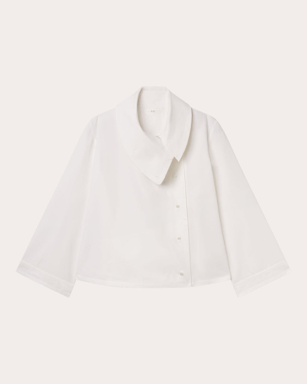 Poplin Draped Collar Trapeze Shirt