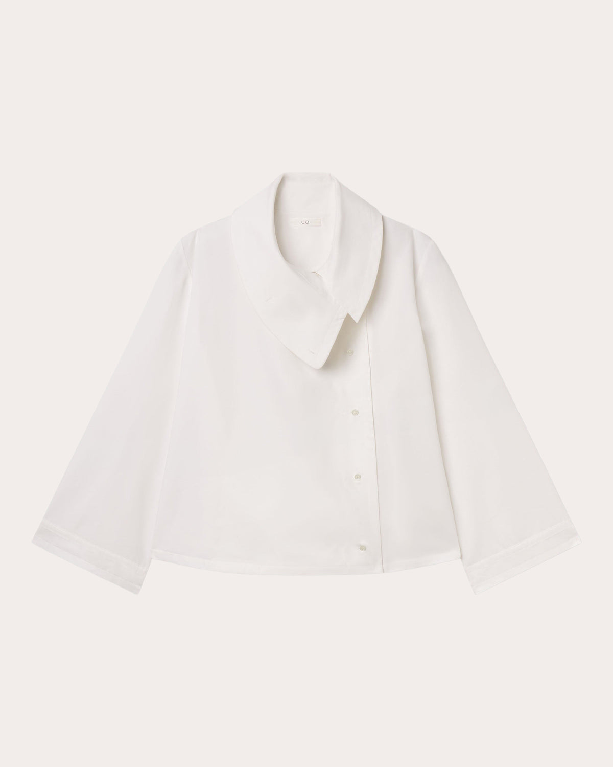 Poplin Draped Collar Trapeze Shirt