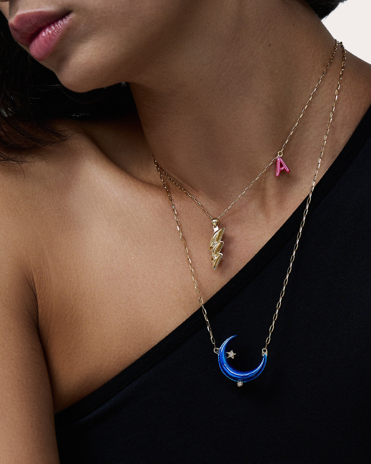 Diamond Super Blue Moon Pendant Necklace