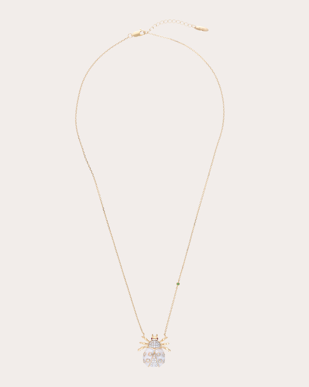 Diamond & 18k Gold Royal Ladybug Pendant Necklace