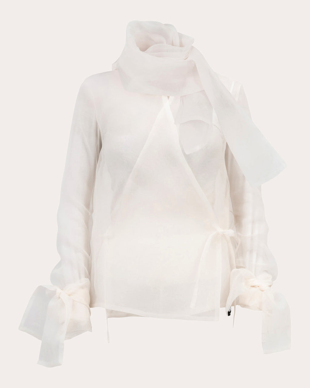 Fatima Sheer Organza Wrap Shirt