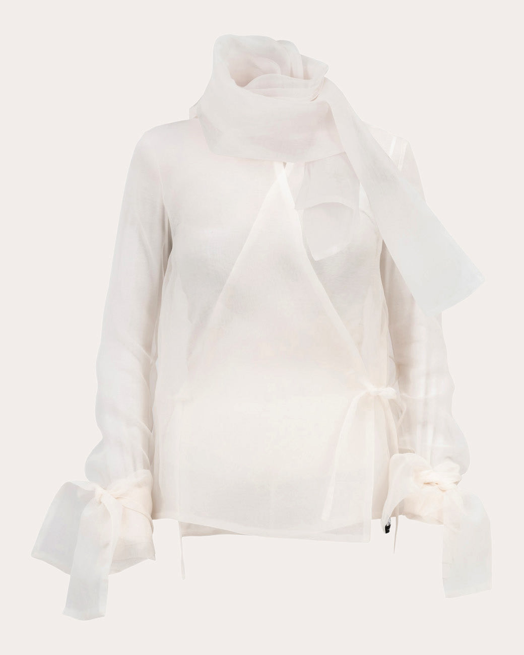Fatima Sheer Organza Wrap Shirt
