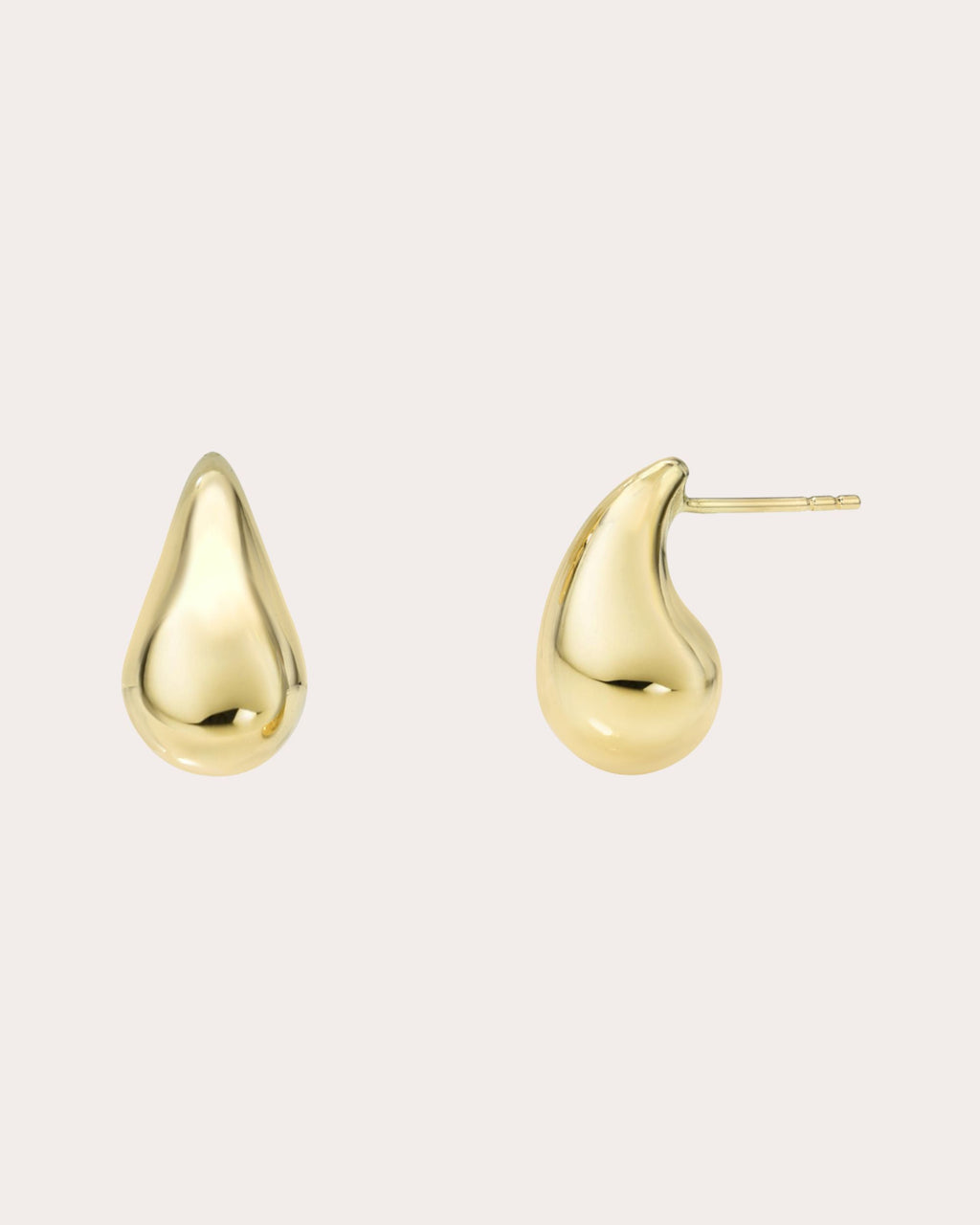 14k Gold Medium Teardrop Stud Earrings