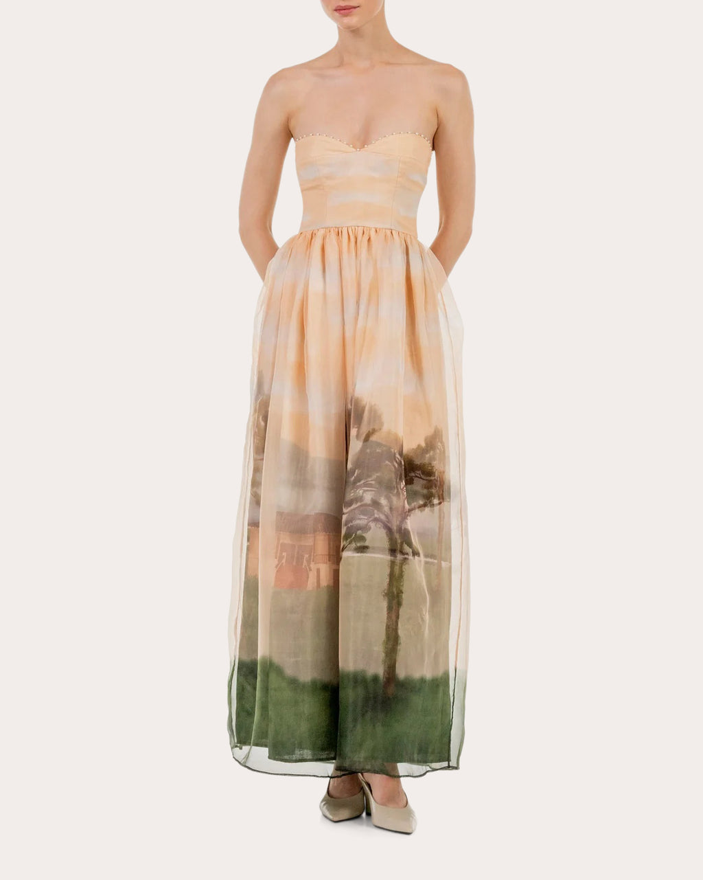 Tonia Paraíso Linen Bustier Maxi Dress