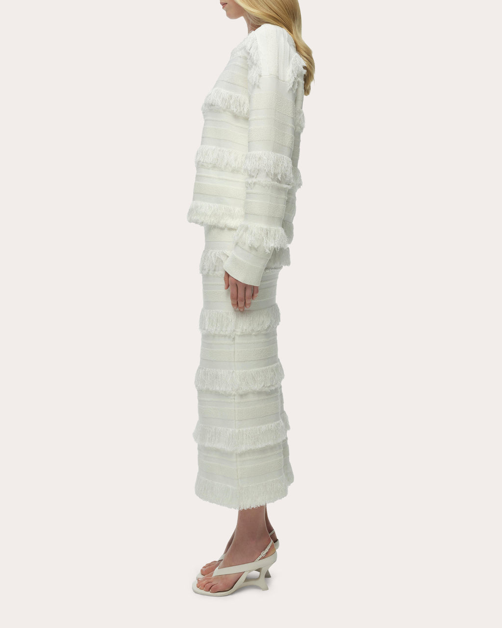 Carrick Stripe Fringe Crewneck Sweater