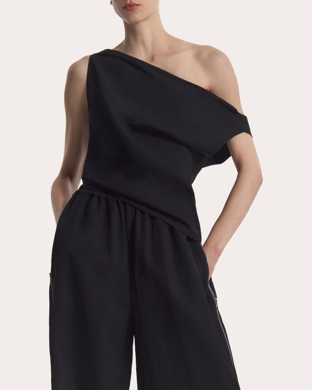 Asymmetric Draped Off-Shoulder Top