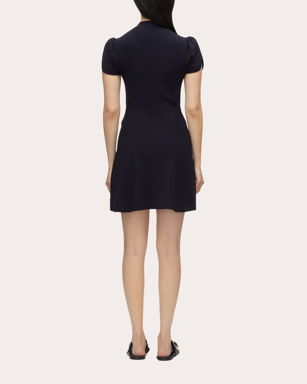 Rib Knit Tulip-Sleeve Mini Dress