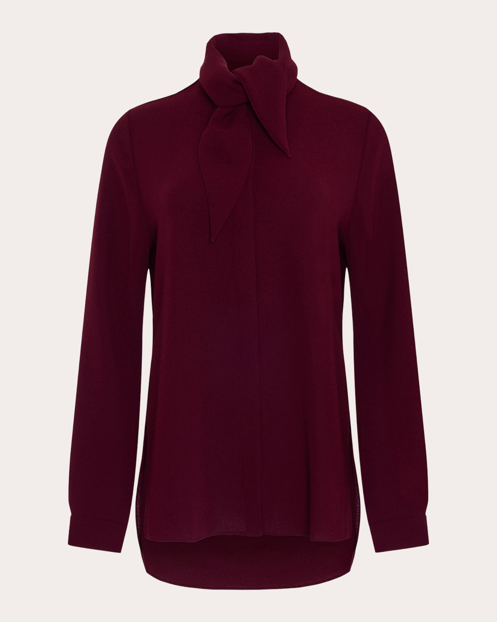 Nyra Crepe Collared Bow Shirt