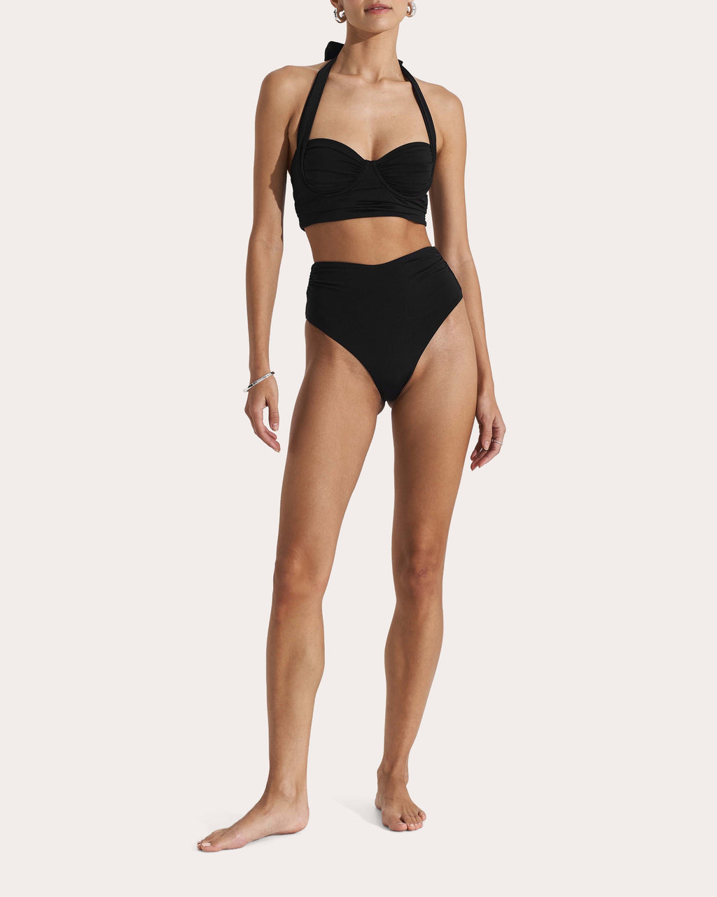 Haven Ruched Underwire Longline Bikini Top