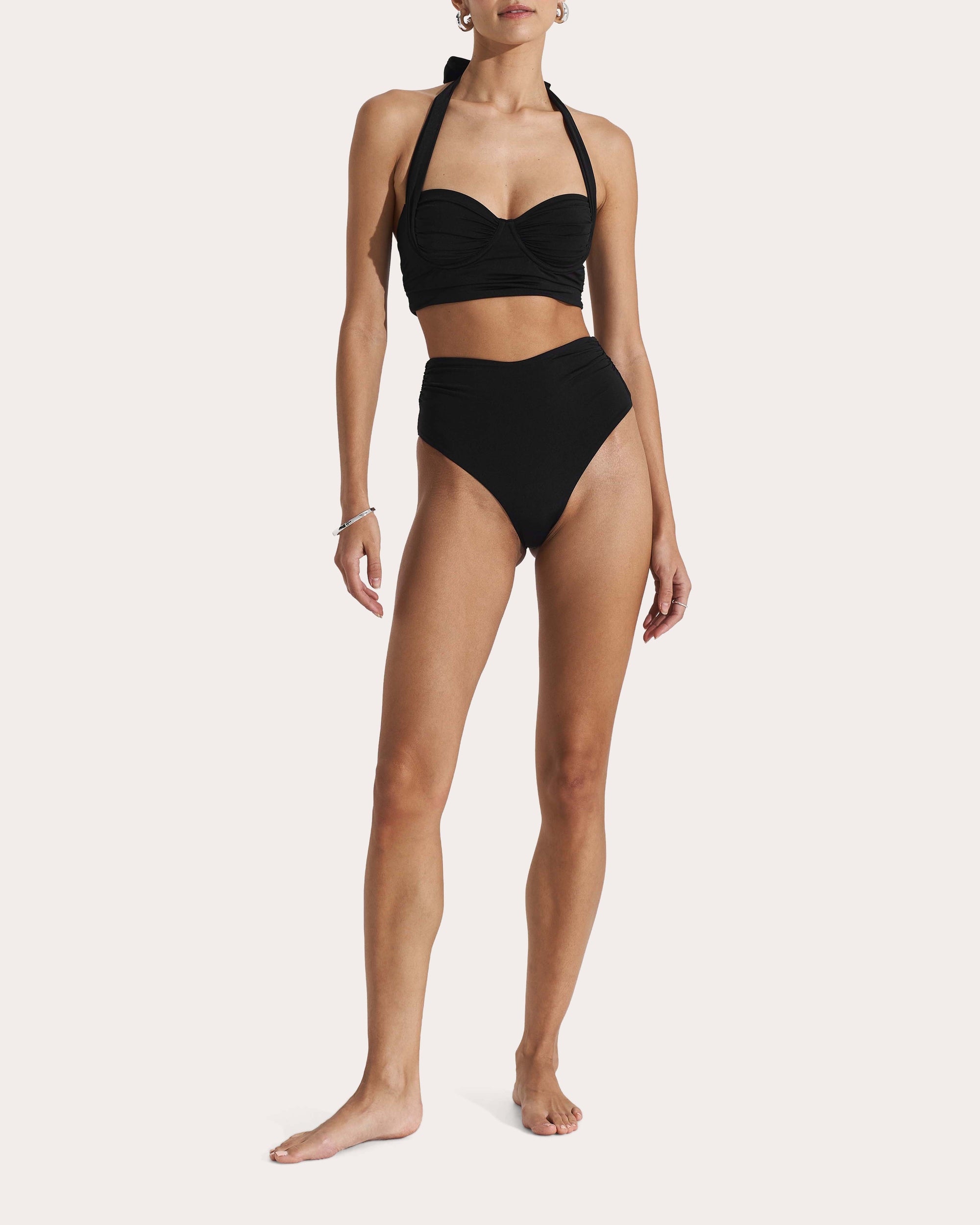 Haven Ruched Underwire Longline Bikini Top