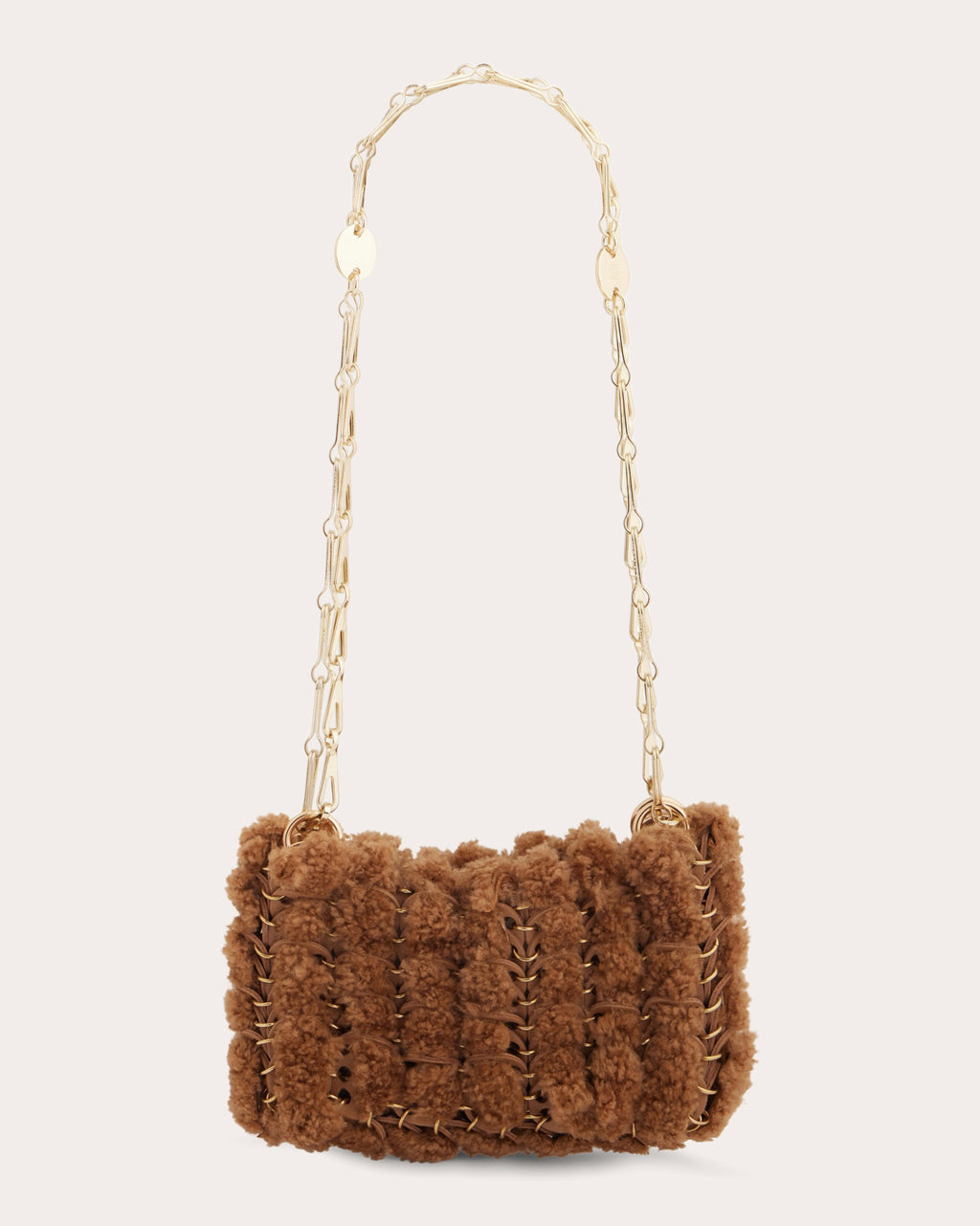 1969 Nano Embellished Leather and Shearling Shoulder Bag
