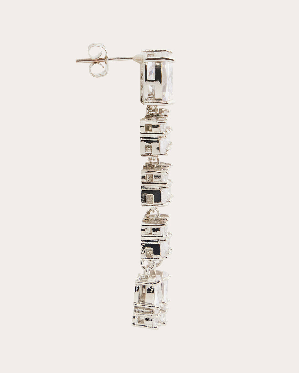 Silver-Tone Crystal Earrings